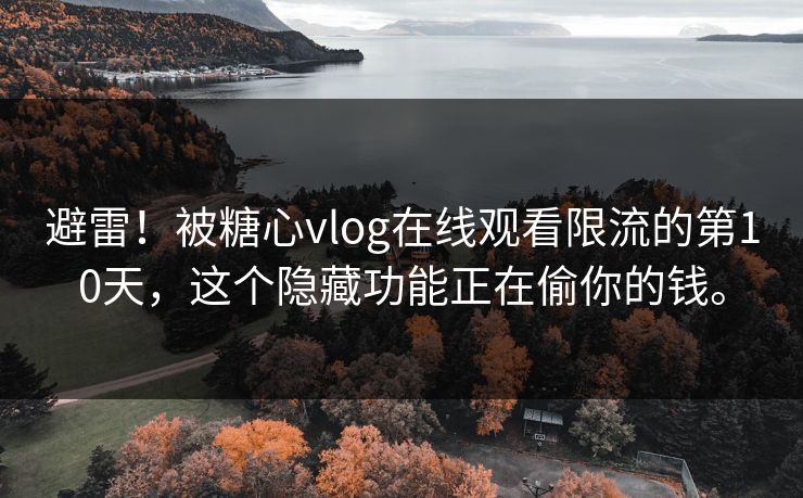 避雷！被糖心vlog在线观看限流的第10天，这个隐藏功能正在偷你的钱。